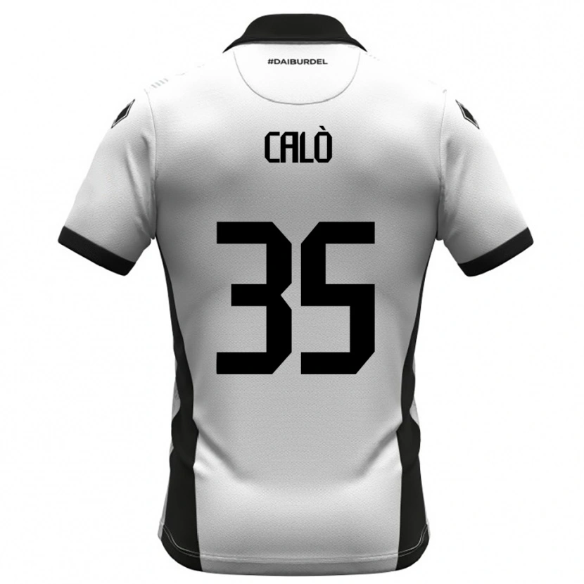 Danxen Bambino Maglia Giacomo Calò #35 Bianco Nero Arancione Kit Gara Home 2025/26 Maglietta
