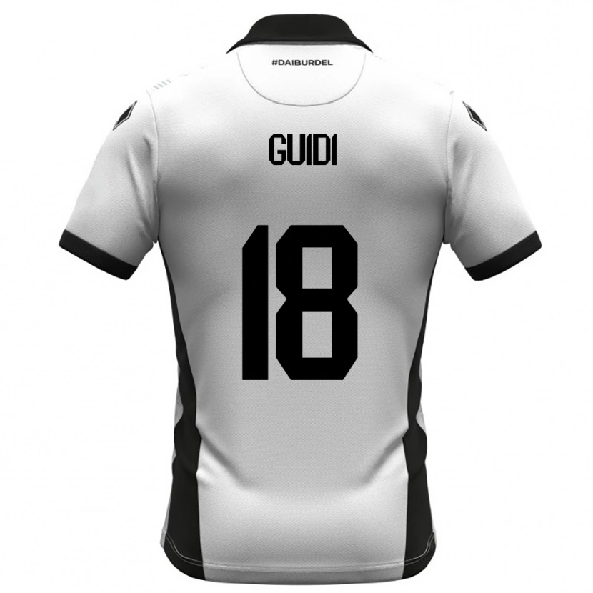 Danxen Bambino Maglia Matteo Guidi #18 Bianco Nero Arancione Kit Gara Home 2025/26 Maglietta