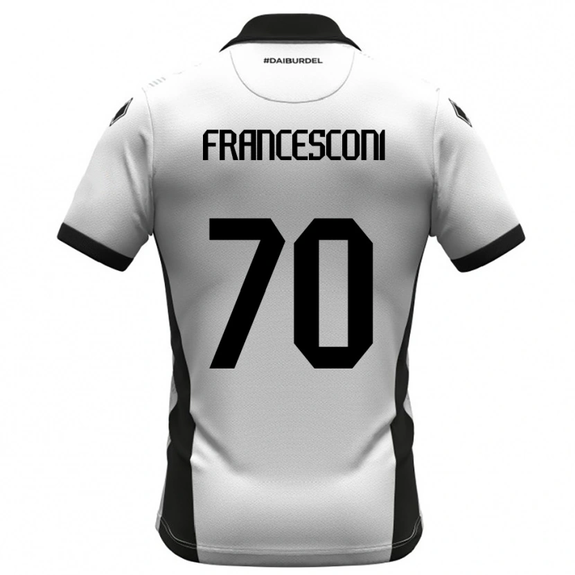 Danxen Bambino Maglia Matteo Francesconi #70 Bianco Nero Arancione Kit Gara Home 2025/26 Maglietta