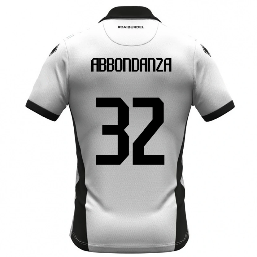 Danxen Bambino Maglia Simone Abbondanza #32 Bianco Nero Arancione Kit Gara Home 2025/26 Maglietta