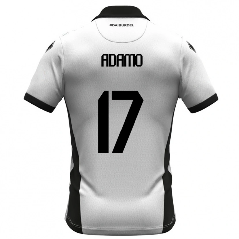 Danxen Bambino Maglia Emanuele Adamo #17 Bianco Nero Arancione Kit Gara Home 2025/26 Maglietta