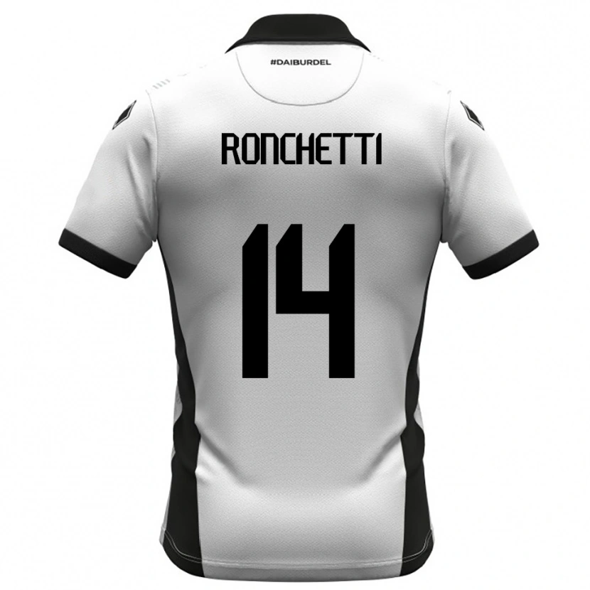 Danxen Bambino Maglia Filippo Ronchetti #14 Bianco Nero Arancione Kit Gara Home 2025/26 Maglietta