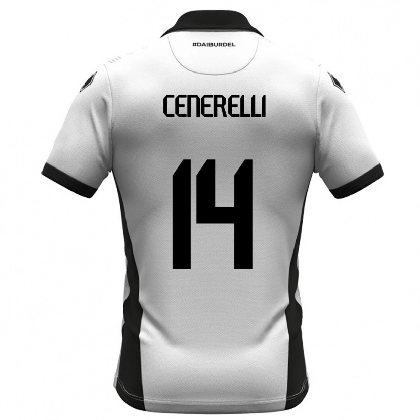 Danxen Bambino Maglia Alessandro Cenerelli #14 Bianco Nero Arancione Kit Gara Home 2025/26 Maglietta