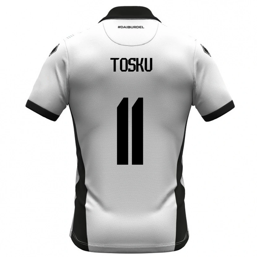 Danxen Bambino Maglia Frederik Tosku #11 Bianco Nero Arancione Kit Gara Home 2025/26 Maglietta
