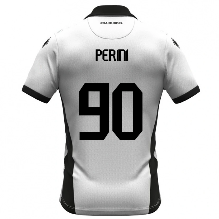 Danxen Bambino Maglia Giovanni Perini #90 Bianco Nero Arancione Kit Gara Home 2025/26 Maglietta