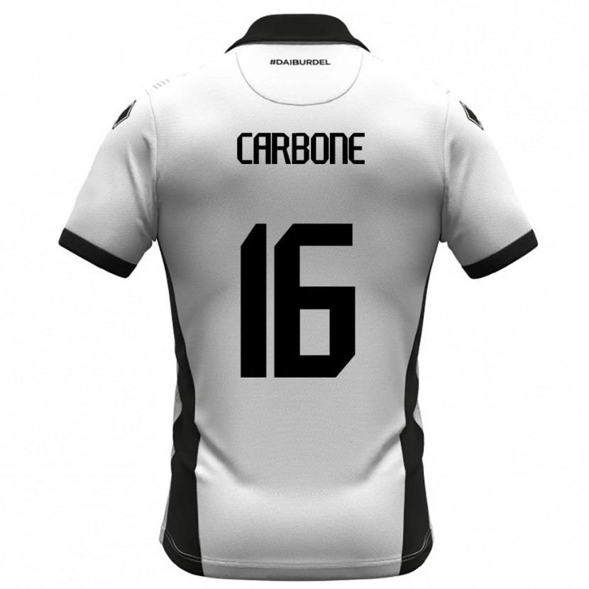 Danxen Bambino Maglia Andrea Carbone #16 Bianco Nero Arancione Kit Gara Home 2025/26 Maglietta