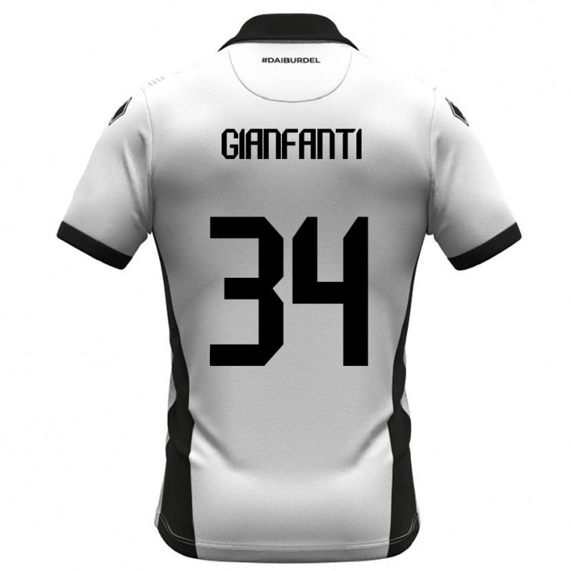 Danxen Bambino Maglia Simone Gianfanti #34 Bianco Nero Arancione Kit Gara Home 2025/26 Maglietta