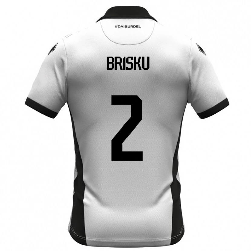 Danxen Bambino Maglia Elia Brisku #2 Bianco Nero Arancione Kit Gara Home 2025/26 Maglietta