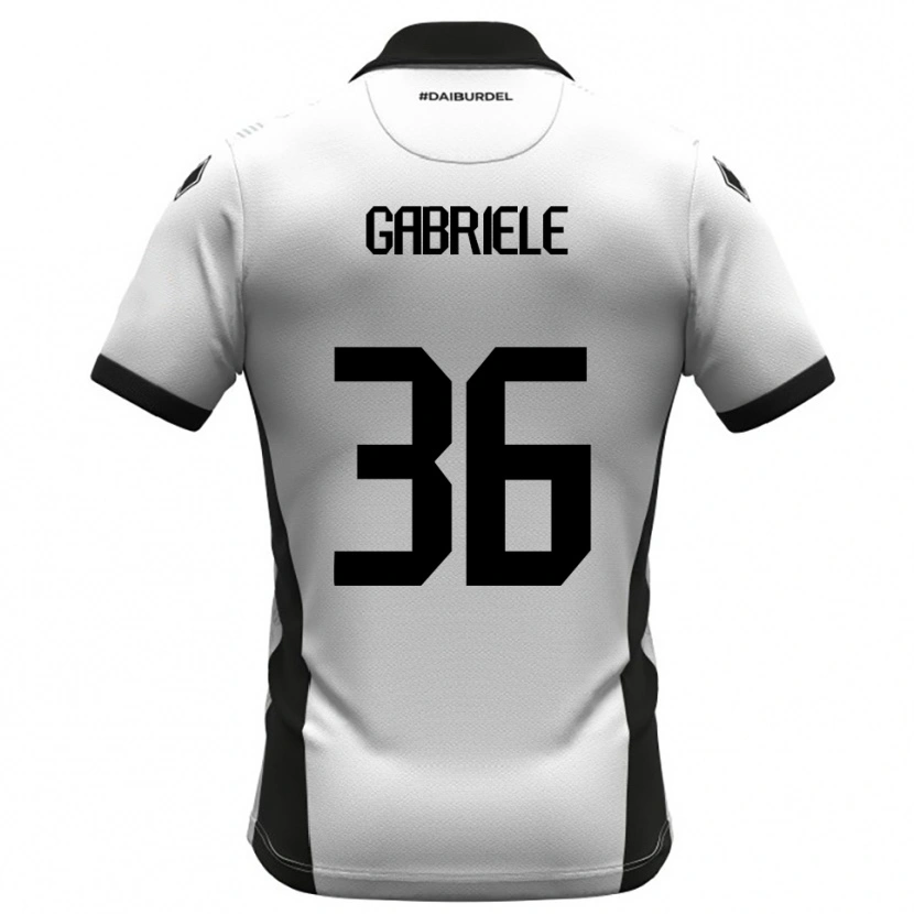 Danxen Bambino Maglia Tommaso Gabriele #36 Bianco Nero Arancione Kit Gara Home 2025/26 Maglietta