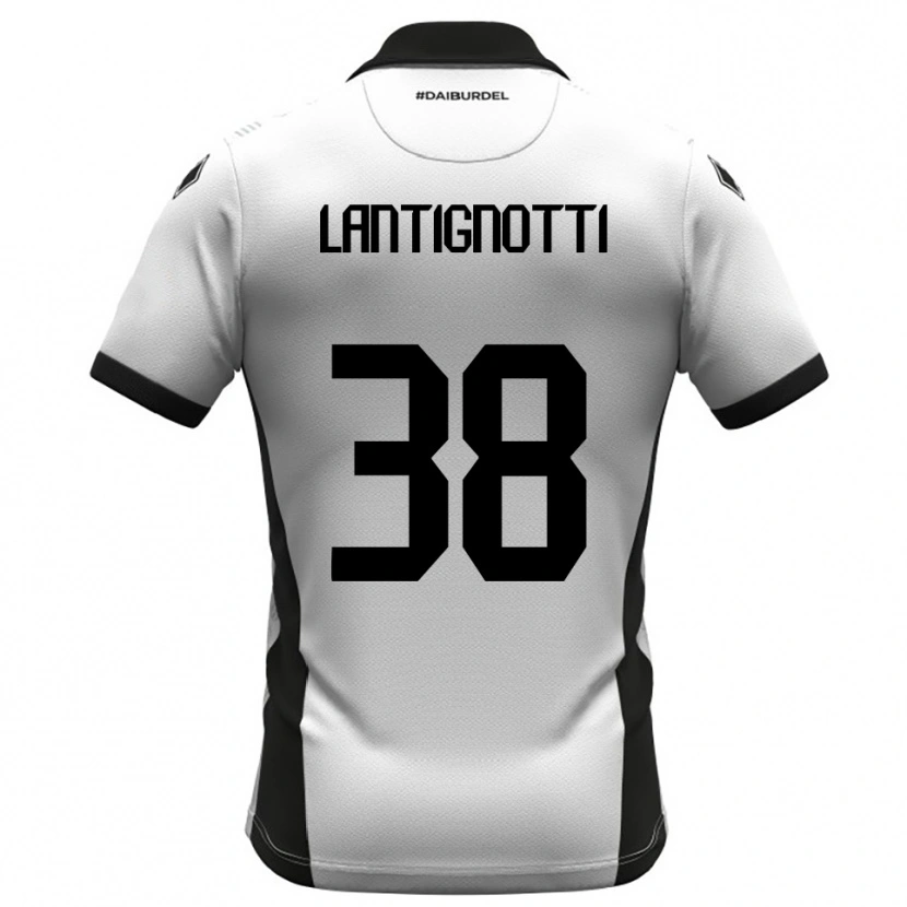 Danxen Bambino Maglia Andrea Lantignotti #38 Bianco Nero Arancione Kit Gara Home 2025/26 Maglietta