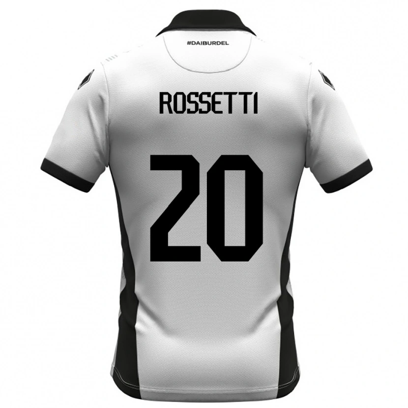 Danxen Bambino Maglia Maurizio Rossetti #20 Bianco Nero Arancione Kit Gara Home 2025/26 Maglietta