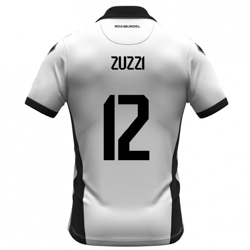 Danxen Bambino Maglia Riccardo Zuzzi #12 Bianco Nero Arancione Kit Gara Home 2025/26 Maglietta