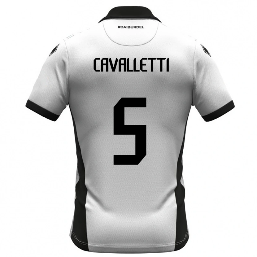 Danxen Bambino Maglia Pietro Cavalletti #5 Bianco Nero Arancione Kit Gara Home 2025/26 Maglietta