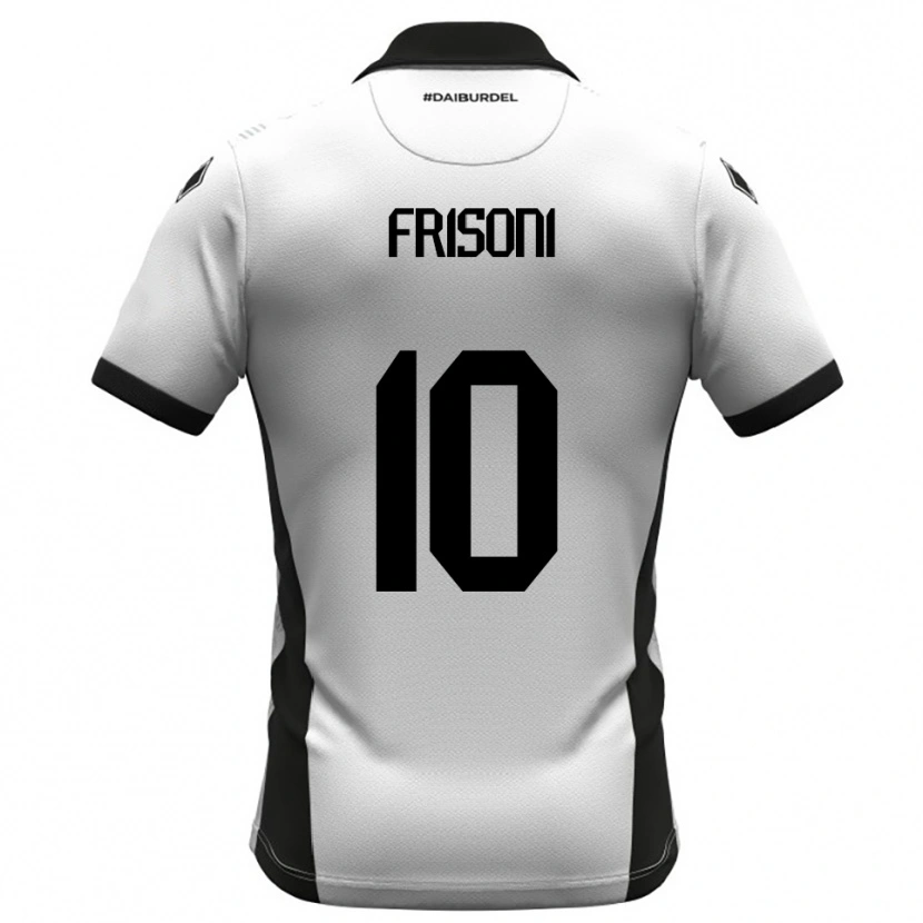 Danxen Bambino Maglia Riccardo Frisoni #10 Bianco Nero Arancione Kit Gara Home 2025/26 Maglietta