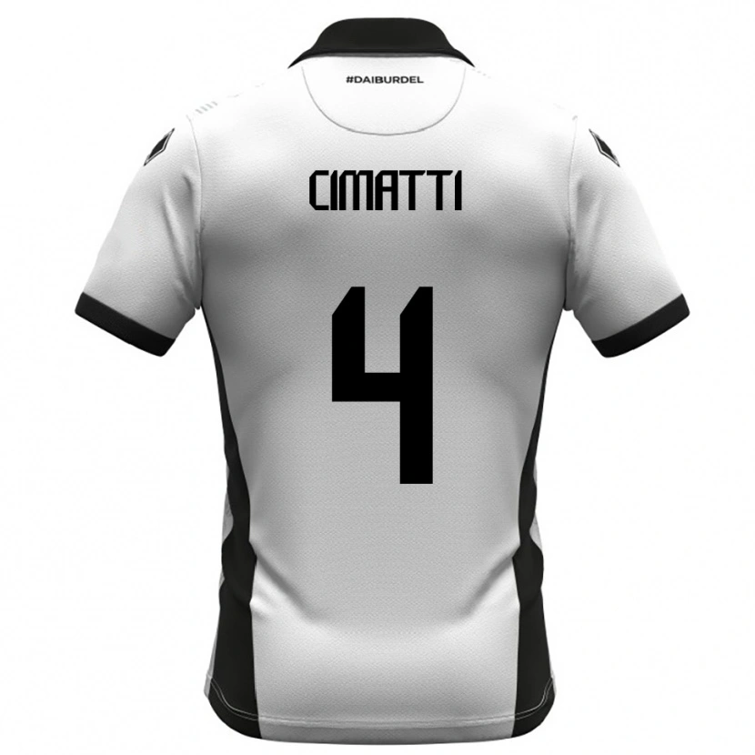 Danxen Bambino Maglia Edoardo Cimatti #4 Bianco Nero Arancione Kit Gara Home 2025/26 Maglietta