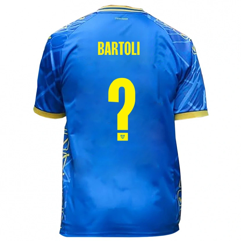 Danxen Bambino Maglia Gianni Bartoli #0 Azzurro Giallo Kit Gara Home 2025/26 Maglietta