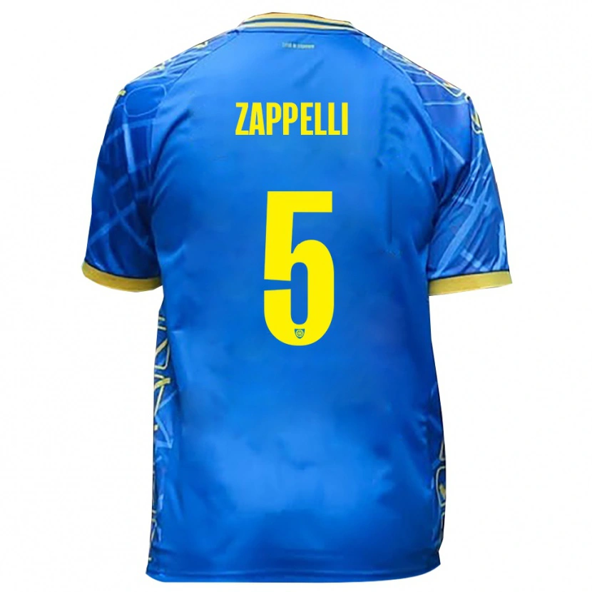 Danxen Bambino Maglia Bernardo Zappelli #5 Azzurro Giallo Kit Gara Home 2025/26 Maglietta