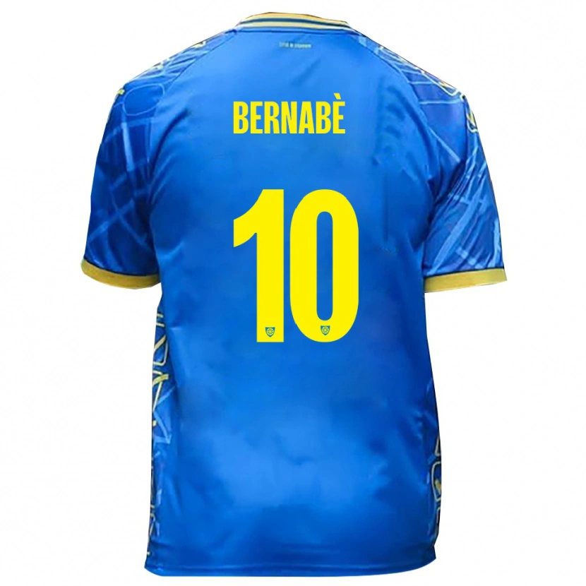 Danxen Bambino Maglia Giacomo Bernabè #10 Azzurro Giallo Kit Gara Home 2025/26 Maglietta
