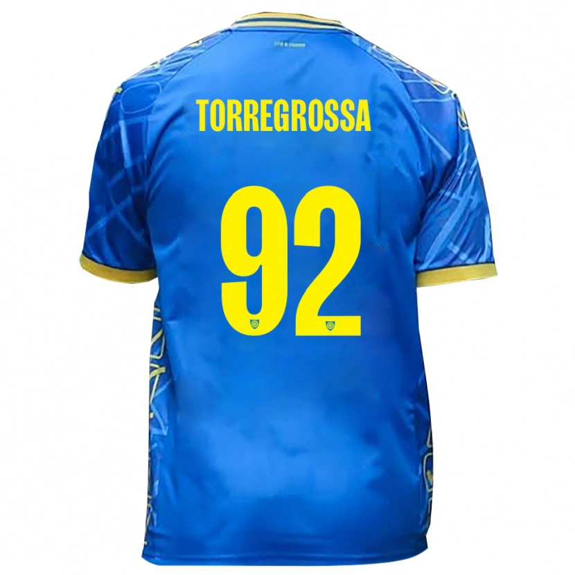 Danxen Bambino Maglia Ernesto Torregrossa #92 Azzurro Giallo Kit Gara Home 2025/26 Maglietta