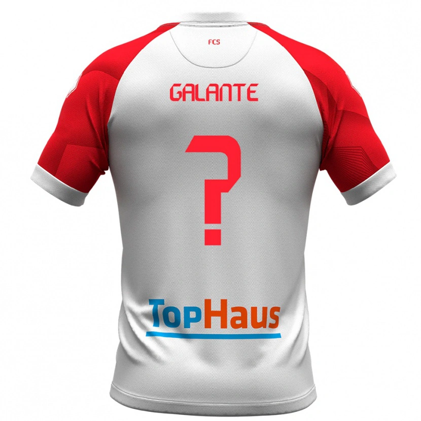 Danxen Bambino Maglia Alex Galante #0 Bianco Rosso Kit Gara Home 2025/26 Maglietta