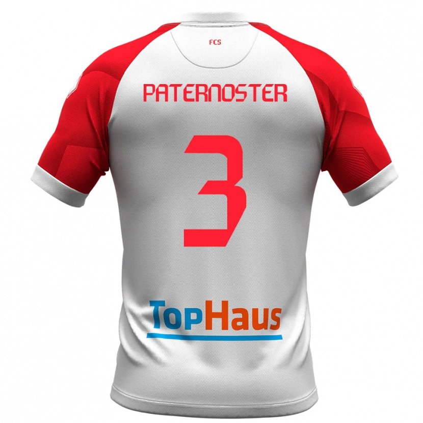 Danxen Bambino Maglia Ivan Paternoster #3 Bianco Rosso Kit Gara Home 2025/26 Maglietta