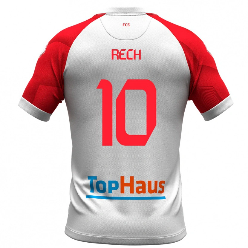 Danxen Bambino Maglia Francesco Rech #10 Bianco Rosso Kit Gara Home 2025/26 Maglietta