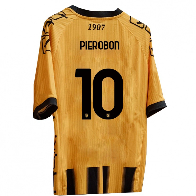 Danxen Bambino Maglia Christian Pierobon #10 Giallo Nero Kit Gara Home 2025/26 Maglietta