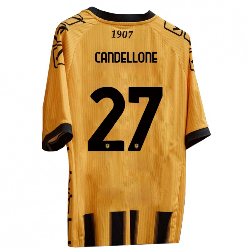 Danxen Bambino Maglia Leonardo Candellone #27 Giallo Nero Kit Gara Home 2025/26 Maglietta