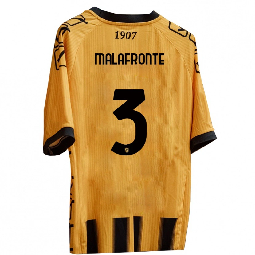 Danxen Bambino Maglia Salvatore Malafronte #3 Giallo Nero Kit Gara Home 2025/26 Maglietta