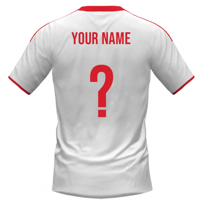 Danxen Bambino Maglia Il Tuo Nome #0 Bianco Rosso Kit Gara Home 2025/26 Maglietta