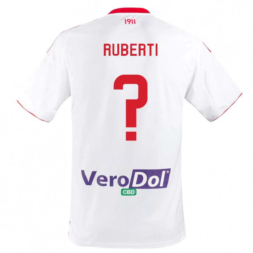 Danxen Bambino Maglia Niccolò Ruberti #0 Bianco Rosso Kit Gara Home 2025/26 Maglietta