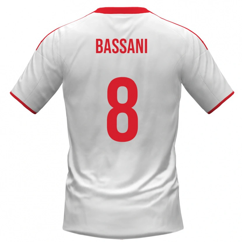 Danxen Bambino Maglia Nicolò Bassani #8 Bianco Rosso Kit Gara Home 2025/26 Maglietta