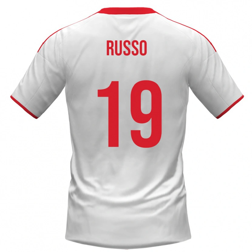 Danxen Bambino Maglia Marcello Russo #19 Bianco Rosso Kit Gara Home 2025/26 Maglietta
