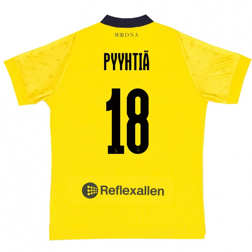 Danxen Bambino Maglia Niklas Pyyhtiä #18 Giallo Navy Kit Gara Home 2025/26 Maglietta