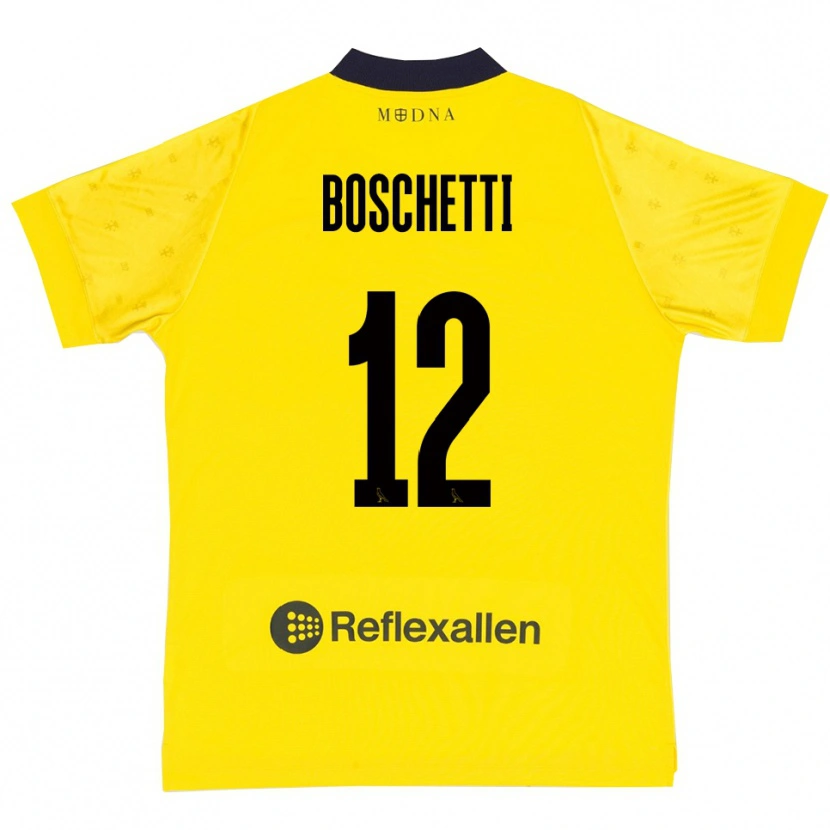 Danxen Bambino Maglia Matteo Boschetti #12 Giallo Navy Kit Gara Home 2025/26 Maglietta