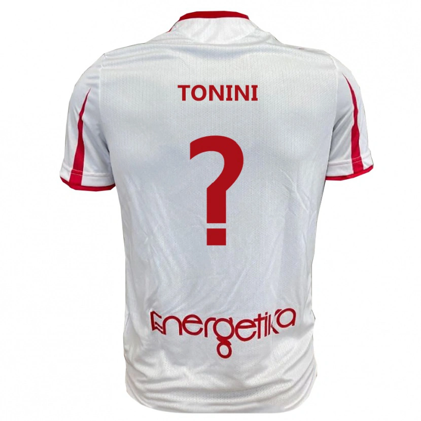 Danxen Bambino Maglia Simone Tonini #0 Bianco Rosso Kit Gara Home 2025/26 Maglietta