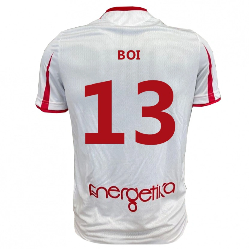 Danxen Bambino Maglia Alessandro Boi #13 Bianco Rosso Kit Gara Home 2025/26 Maglietta