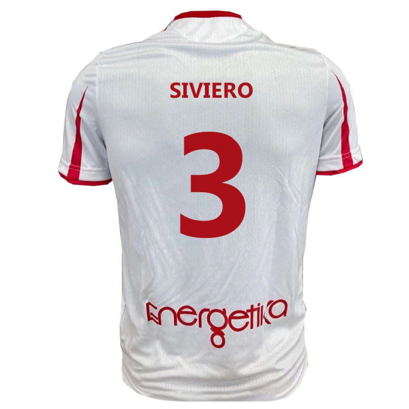 Danxen Bambino Maglia Mattia Siviero #3 Bianco Rosso Kit Gara Home 2025/26 Maglietta