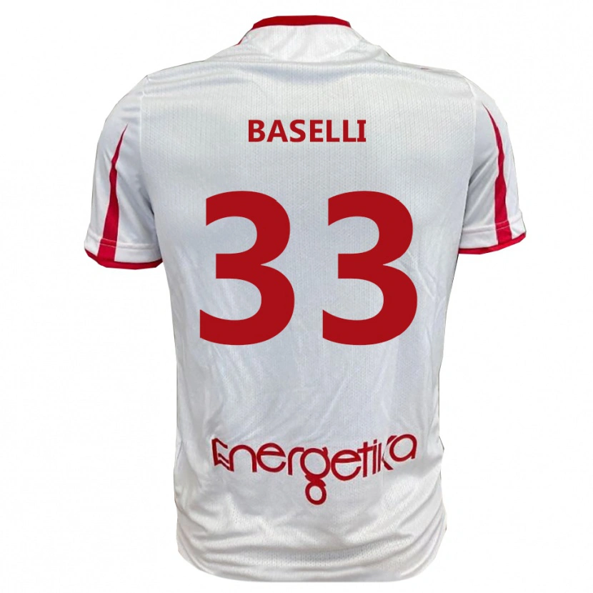 Danxen Bambino Maglia Daniele Baselli #33 Bianco Rosso Kit Gara Home 2025/26 Maglietta