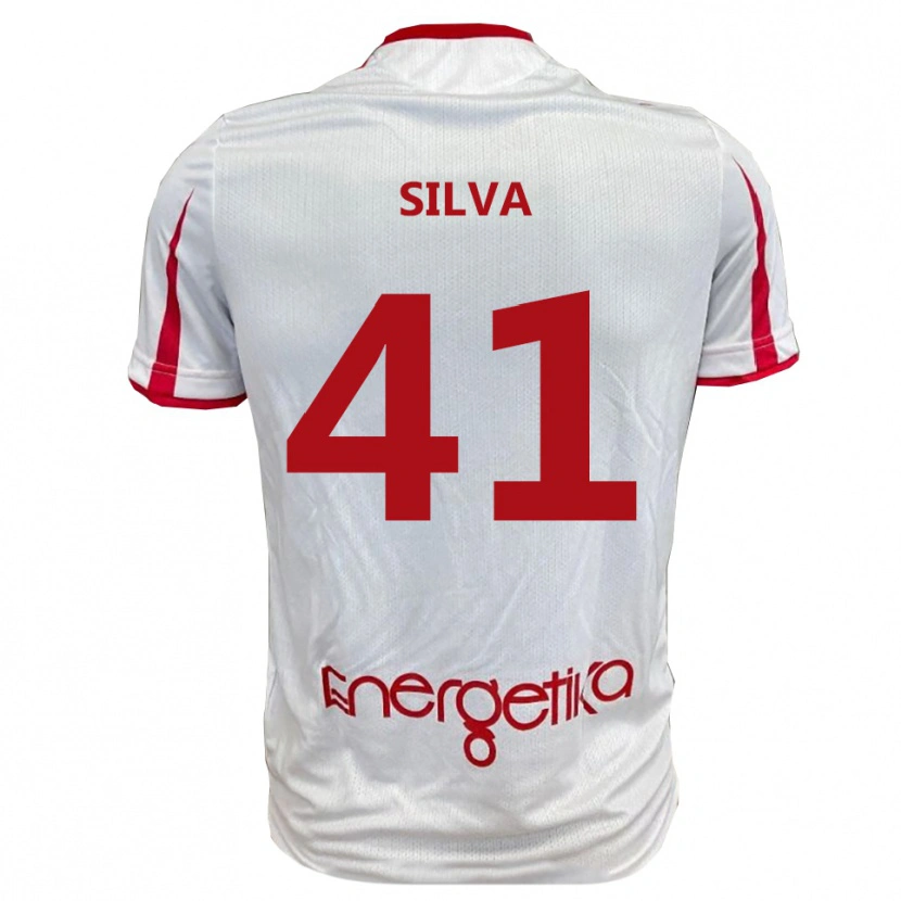 Danxen Bambino Maglia Jonathan Silva #41 Bianco Rosso Kit Gara Home 2025/26 Maglietta