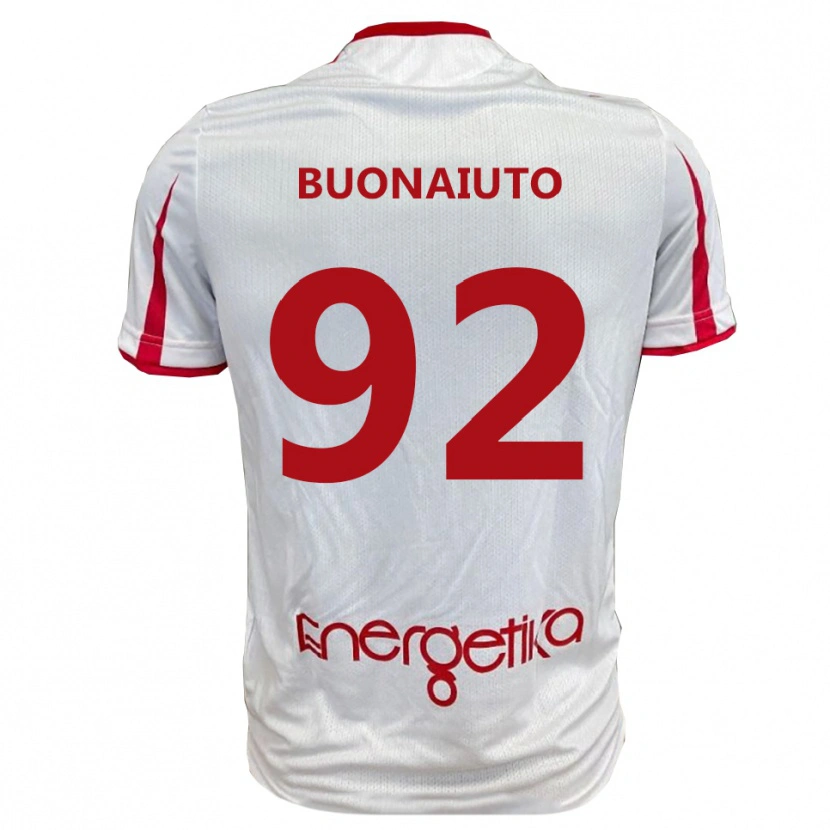 Danxen Bambino Maglia Cristian Buonaiuto #92 Bianco Rosso Kit Gara Home 2025/26 Maglietta
