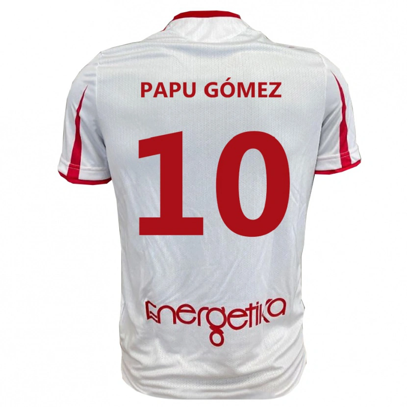 Danxen Bambino Maglia Papu Gómez #10 Bianco Rosso Kit Gara Home 2025/26 Maglietta
