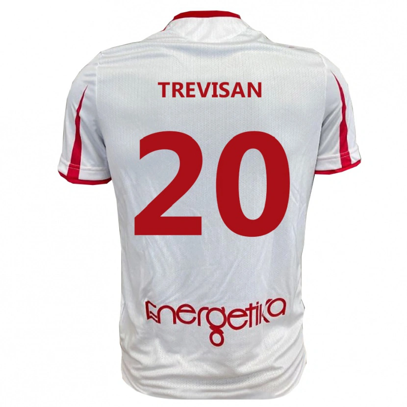 Danxen Bambino Maglia Francesco Trevisan #20 Bianco Rosso Kit Gara Home 2025/26 Maglietta