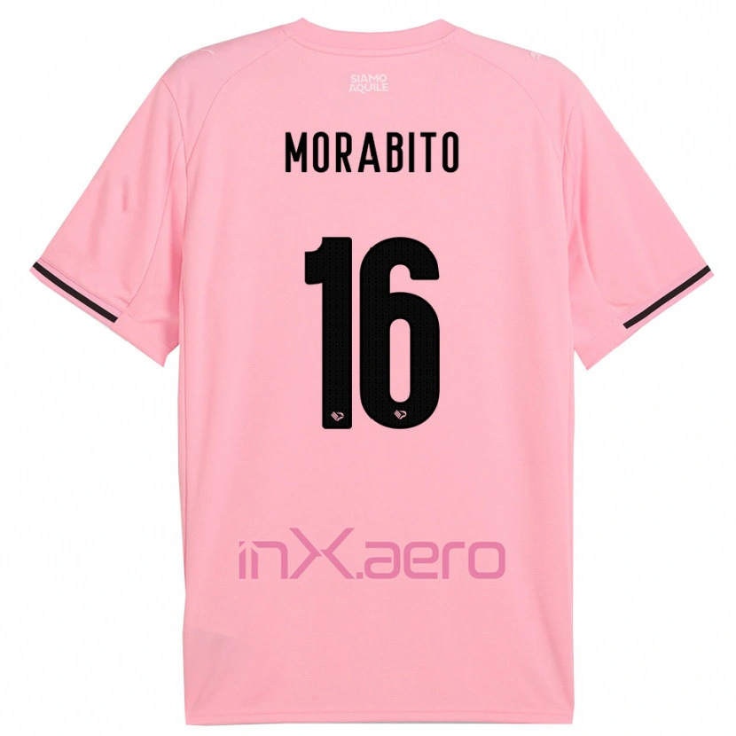 Danxen Bambino Maglia Gioele Maria Morabito #16 Rosa Nero Kit Gara Home 2025/26 Maglietta