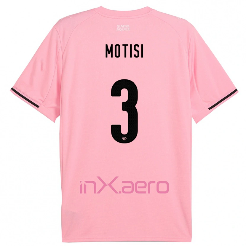 Danxen Bambino Maglia Giuseppe Motisi #3 Rosa Nero Kit Gara Home 2025/26 Maglietta