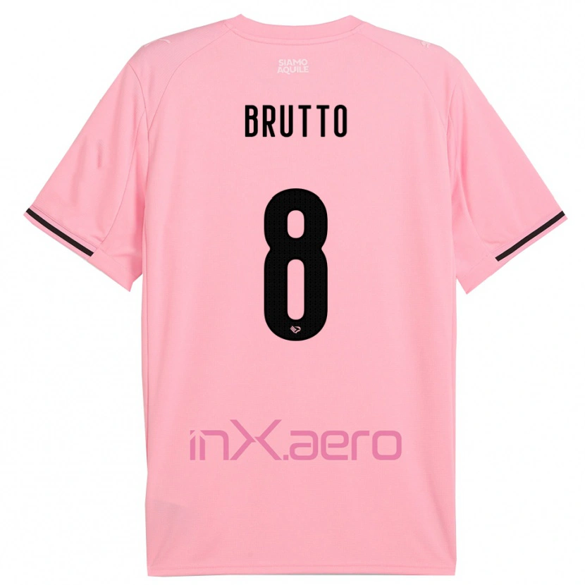 Danxen Bambino Maglia Valerio Brutto #8 Rosa Nero Kit Gara Home 2025/26 Maglietta