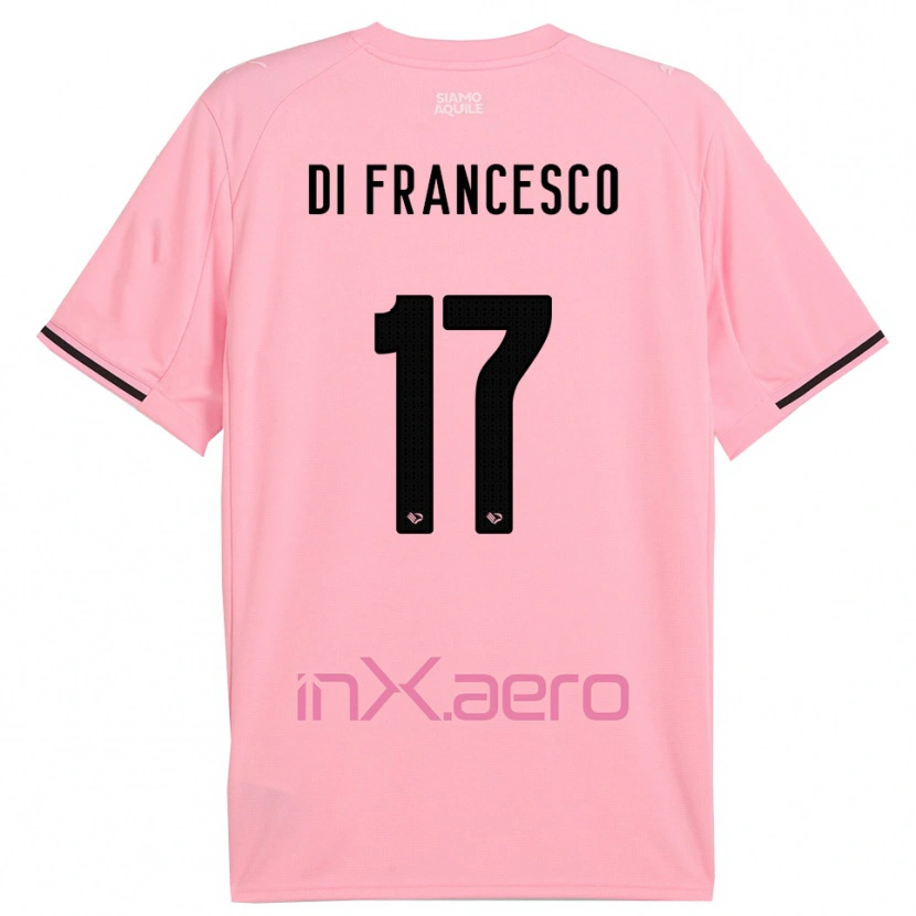 Danxen Bambino Maglia Federico Di Francesco #17 Rosa Nero Kit Gara Home 2025/26 Maglietta