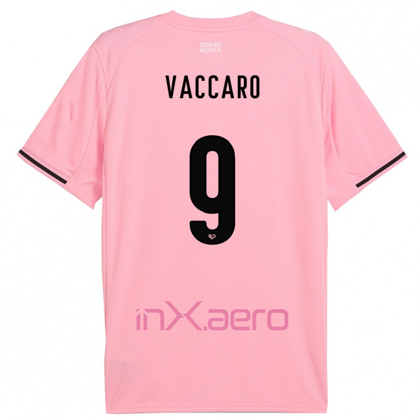 Danxen Bambino Maglia Christian Vaccaro #9 Rosa Nero Kit Gara Home 2025/26 Maglietta