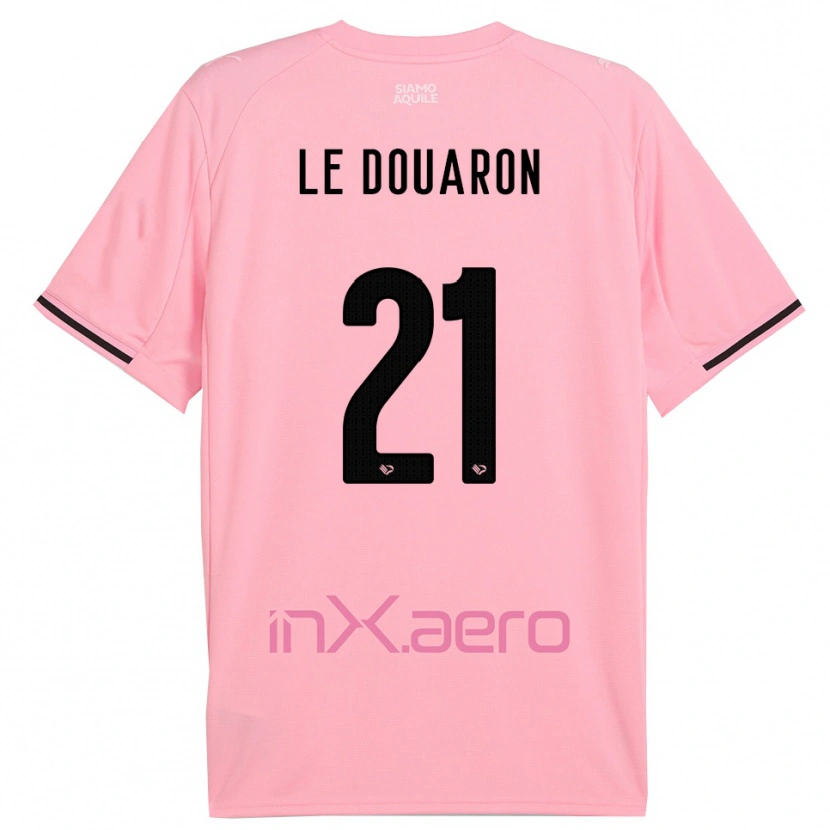 Danxen Bambino Maglia Jérémy Le Douaron #21 Rosa Nero Kit Gara Home 2025/26 Maglietta