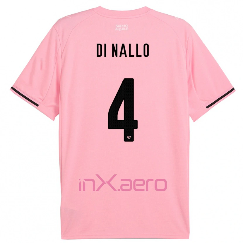 Danxen Bambino Maglia Federico Di Nallo #4 Rosa Nero Kit Gara Home 2025/26 Maglietta